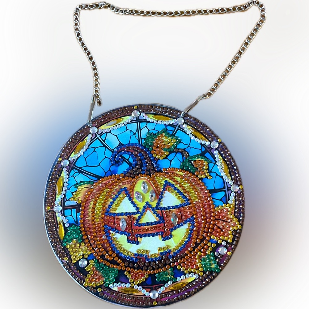 Pumpkin 🎃 3D-diamond Acrylic painting hanging sun catcher